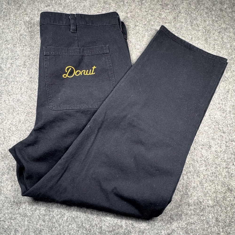Donut Media Carpenter Pants Mens 40 Black Double Knee Canvas Utility Workwear